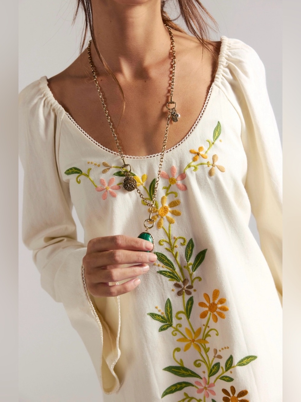 NWOT FREE PEOPLE Spring Fling Mini Dress in Sugar Sweetie Combo, Size L
